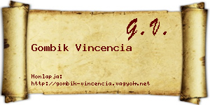 Gombik Vincencia névjegykártya
